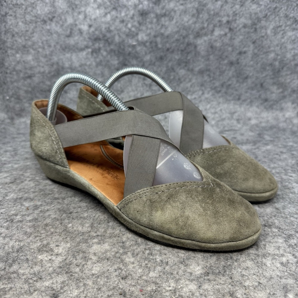L'Amour Des Pieds Bane Shoes Womens‎ size 8M Crossover Green Suede Round Toe